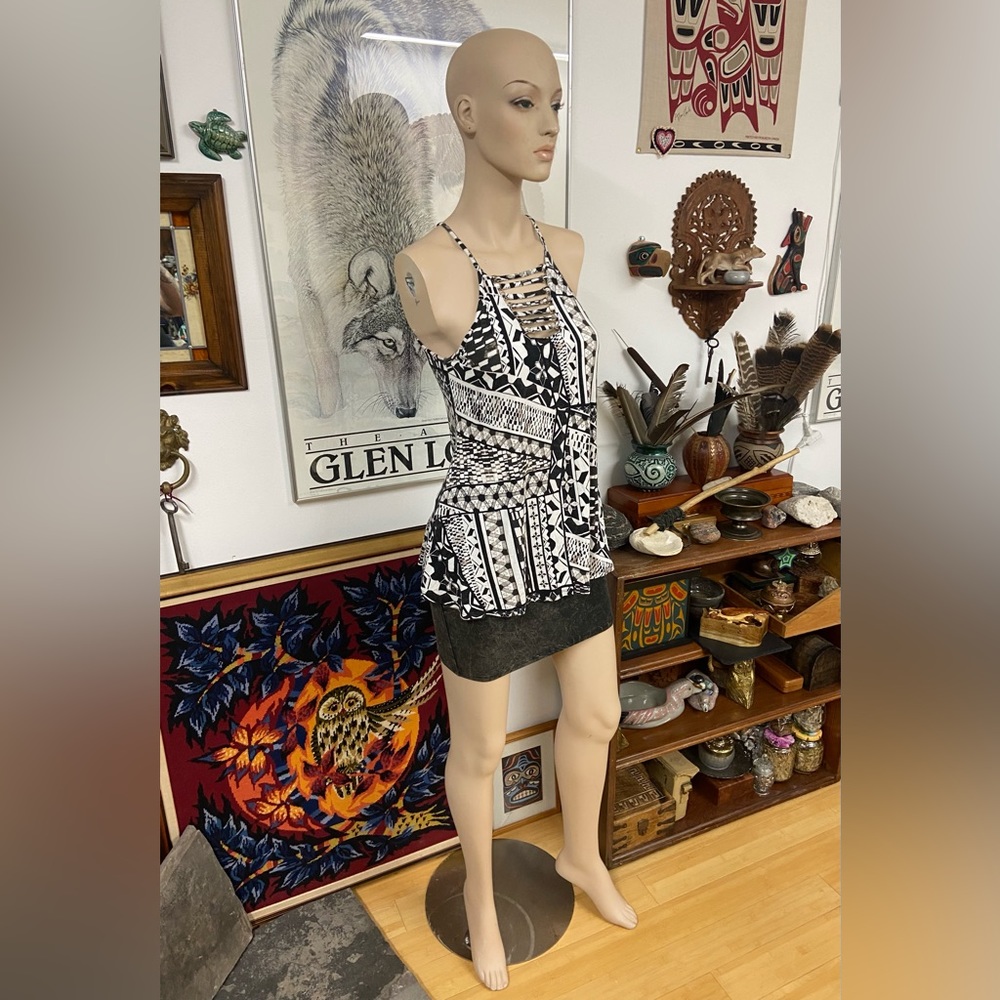 Funky Contrasting Patterned Tank Top